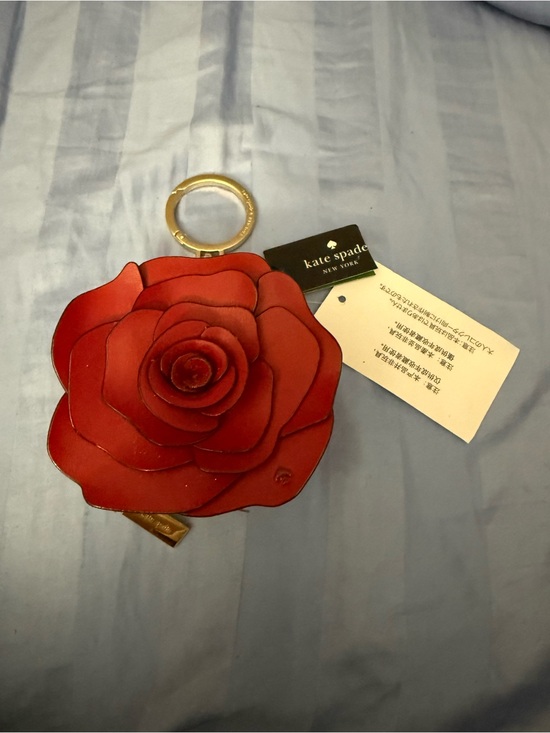 kate spade Accessories - kate spade Red Rose Leather Key Ring